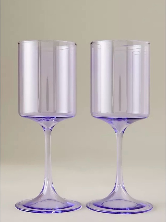 Anthropologie Other - Anthropologie Morgan Wine Glasses, Set of 2 Purple Violet